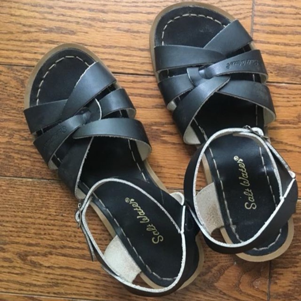 EUC Black saltwater sandals
